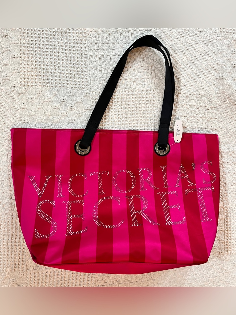 Victoria's Secret Pink Stripe Tote Bag NWT
